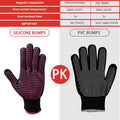 2 Pcs Professional Heat Resistant Glove for Hair Styling Heat Blocking Gloves for Curling, Flat Iron and Hair Styling Tools, Silicone Bump, Pink Edge