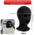 2Pcs Funny Car Headrest Cover, Personalized Car Seat Face Mask, Funny Hat for Car Seat Headcover Spoof Face Car Seat Head Rest Cover Protector Breathable Headrest Cover for Most Cars(Black)