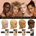 BEEOS Dark Brown Skinlike HD Wig Cap for Women, 4 Pieces Invisible Ultra-thin Stretchy Stocking Caps for Lace Front Wigs