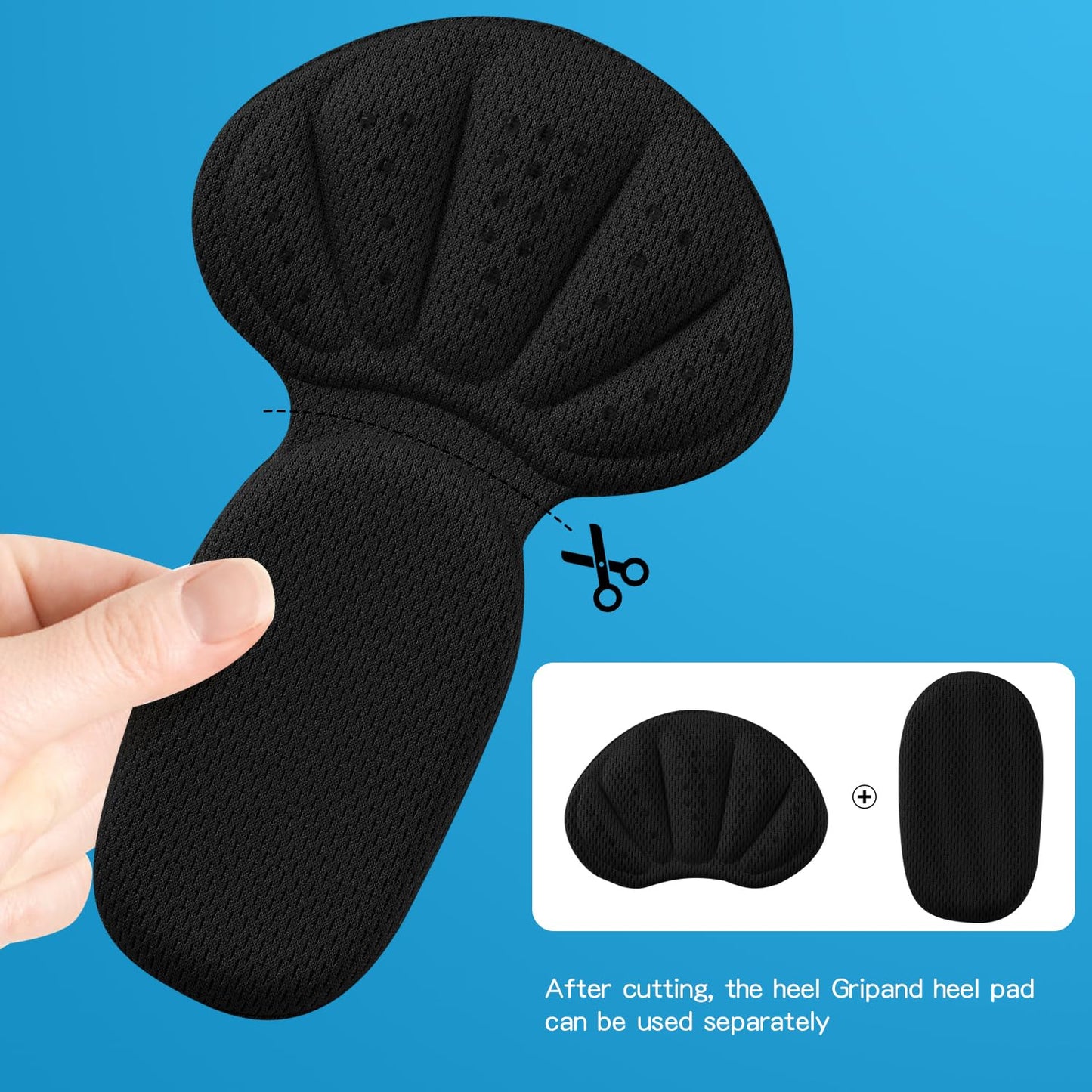 Adhesive Back of Heel Cushion Pads, Heel Grips Inserts for Boots, Too Big Loose Shoes, Reusable Heel Guards Liners for Women Men, Improve Shoe Fit