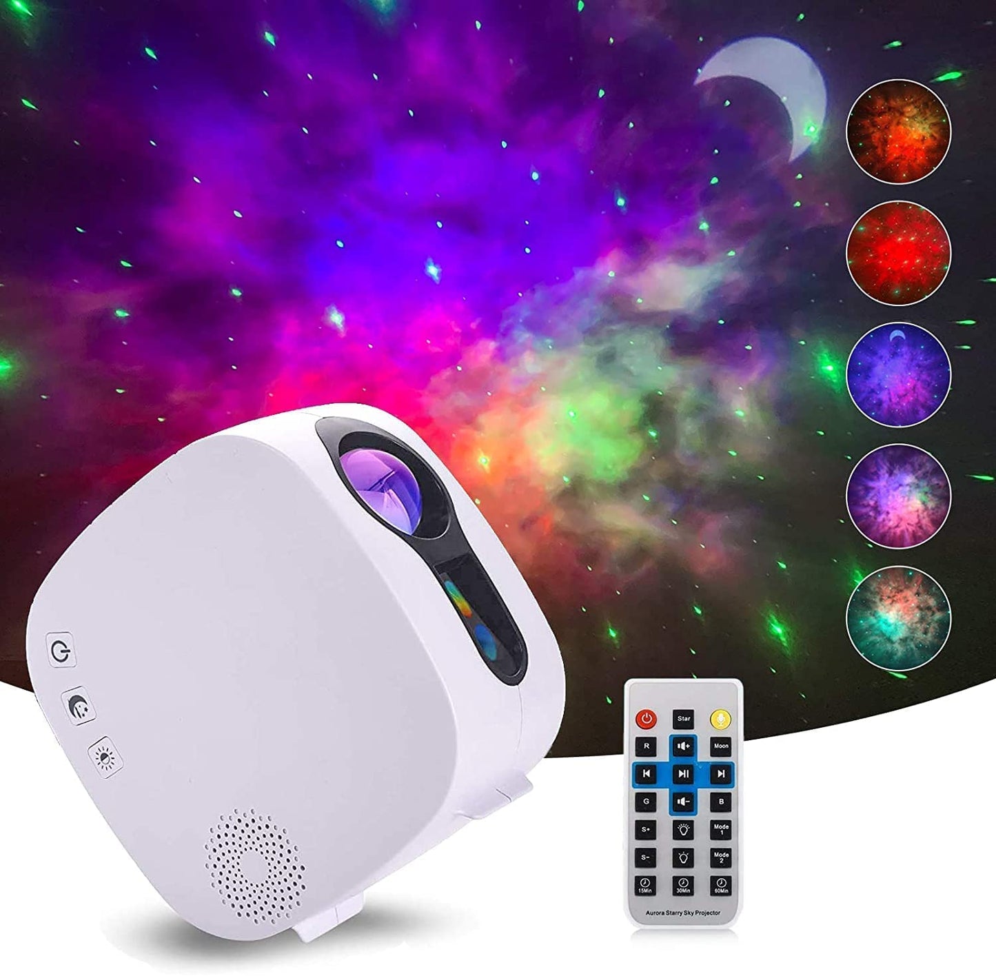 Itayak Projecteur de galaxie, projecteur d'étoiles veilleuse avec haut-parleur Bluetooth, télécommande LED nébuleuse nuage cadeau pour chambre d'enfant décoration de chambre, accompagnement, ambiance veilleuse