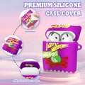 [3Pack] Food Case for Airpods 4 (2024), Cute Airpods 4 Case Funny 3D Cartoon Silicone Cover for Airpods 4 Cute Case with Cleaner Pen/Keychain for Girls Boys (Sport Water & Purple Potato & Bubble Gum)