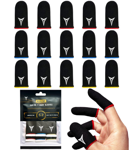 Lot de 15 manchons de doigts pour jeux vidéo E-Sports Light Model, nanofibres supraconductrices de 0,15 mm, toucher doux, anti-transpiration, extrêmement fins, s'adaptent à tous les appareils à écran tactile