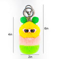 Caterpillar Worm Keychains, Pom Pom Cute Funny Plush Ring Accessories for Backpack Wristlet Car Keys Balls Decor Handbag, Charger Girly Frost Mint Llaveros Para Mochilas Charm for Girl Teen Women (A)