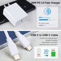 USB C Fast Charger for Google Pixel 9 Pro XL Fold 9 8a 8 Pro 7a 7 7 Pro 6 6 Pro 6a 5 4 4a 4XL 3a 3XL 2 XL, Samsung Galaxy A15 A14 5G A53 A54 S24 S23, 20W 3A PD Power Adapter with 6FT Type C to C Cable