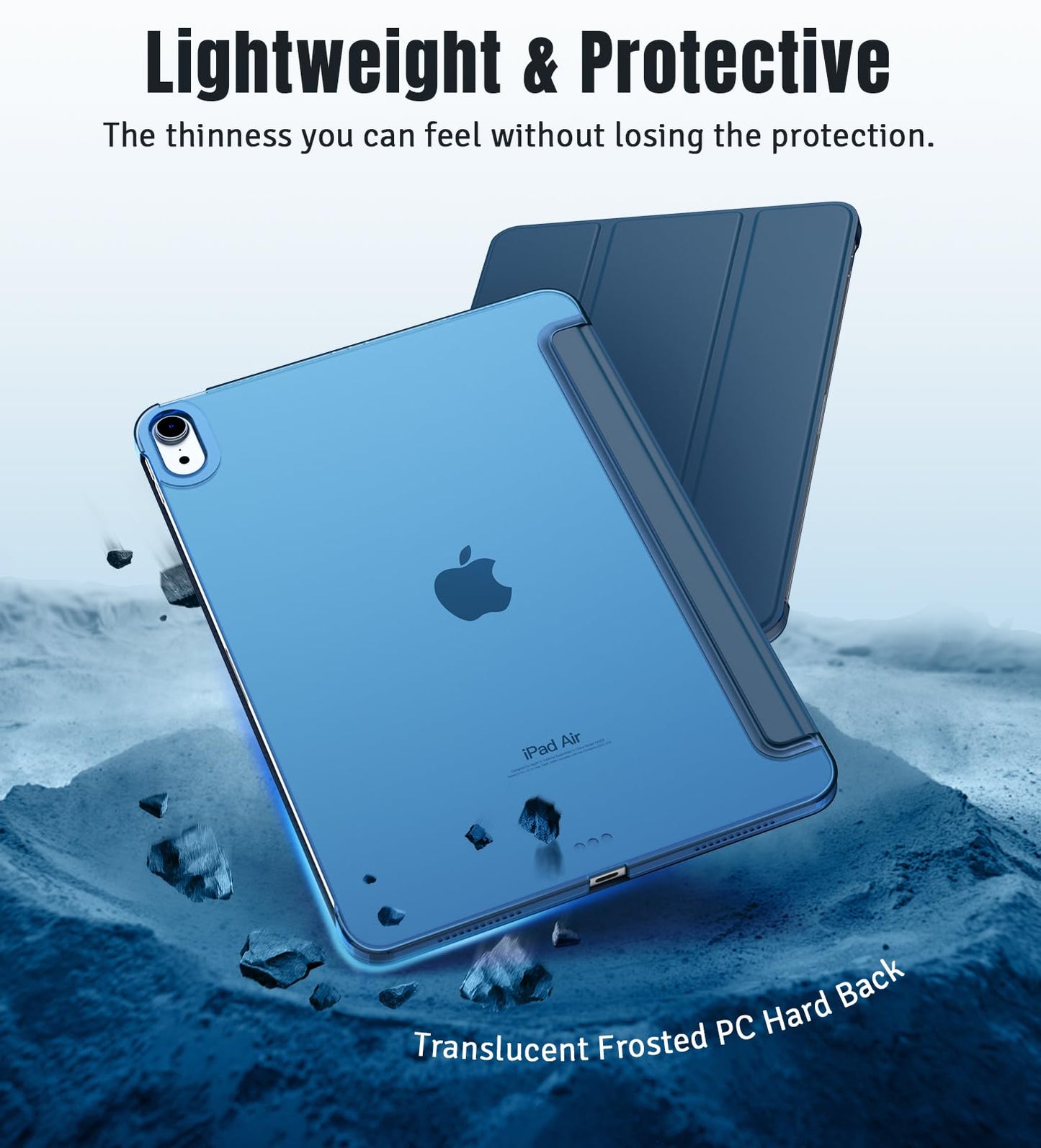 TiMOVO for iPad Air 11 Inch Case M2 2024, iPad Air 5th Generation 2022/iPad Air 4th Gen 2020 10.9 Inch, Slim Hard Translucent Back Shell Cover Fit iPad Air Case, Support Auto Wake/Sleep, Abyss Blue