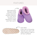 Snoozies Womens Slipper Socks - Cozy Slippers for Women - Fuzzy House Slippers for Indoor Use - Soft Sole Slippers -Womens Opal Sequin Glam - Large