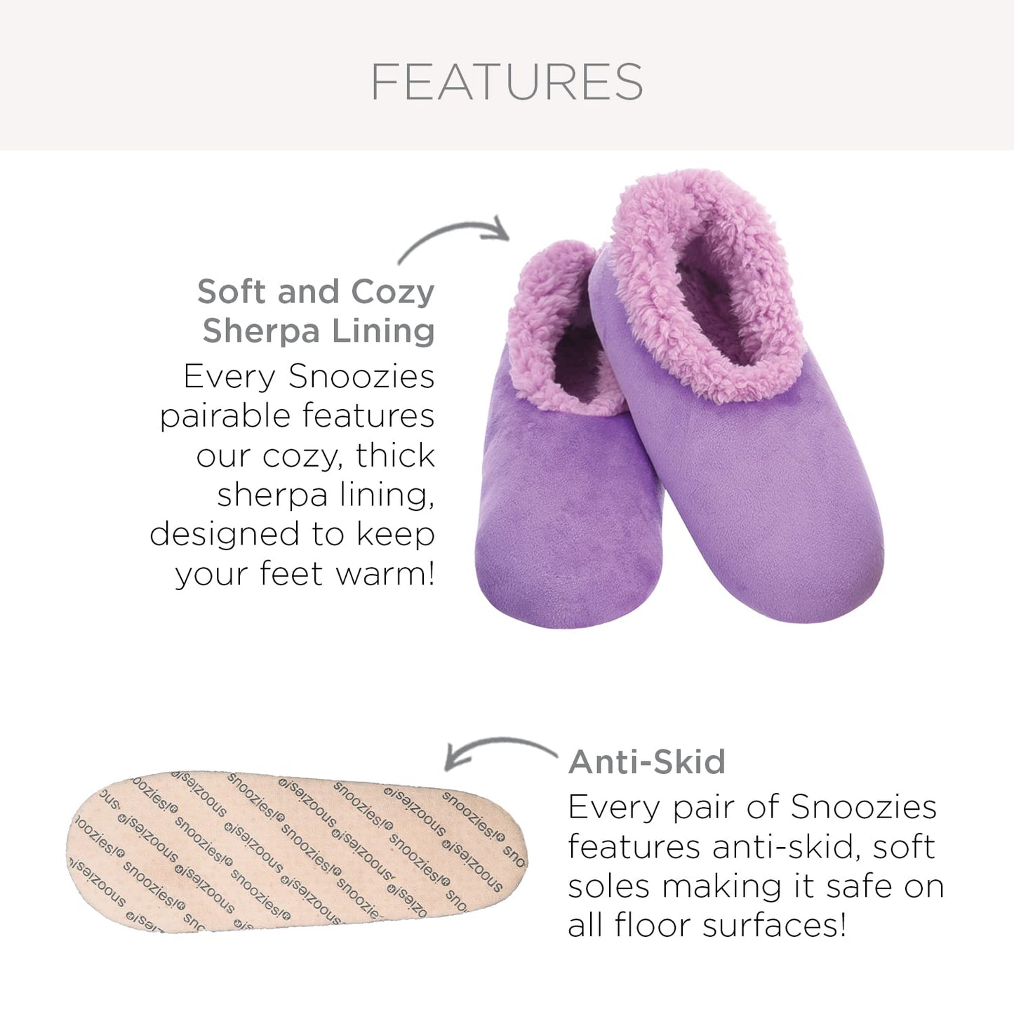 Snoozies Womens Slipper Socks - Cozy Slippers for Women - Fuzzy House Slippers for Indoor Use - Soft Sole Slippers -Womens Opal Sequin Glam - Large