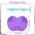 2 Pcs Makeup Brush Cleaner Mat, Silicone Makeup Brush Cleaner, Portable Washing Tool with Suction Cup, Brush Cleaning Mat for Makeup Brush Cleaning