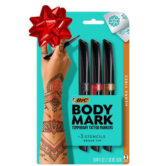 Marqueur de tatouage temporaire BIC BodyMark, Henna Vibes, couleurs assorties, lot de 3 - Amazon Vine