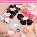 Disposable Makeup Applicators Kit with Mixing Palette Powder Puff Makeup Artist Tools Supplies Mascara Wands, Lip Brushes, Hair Clips Makeup Sponge for Face with Storage Box