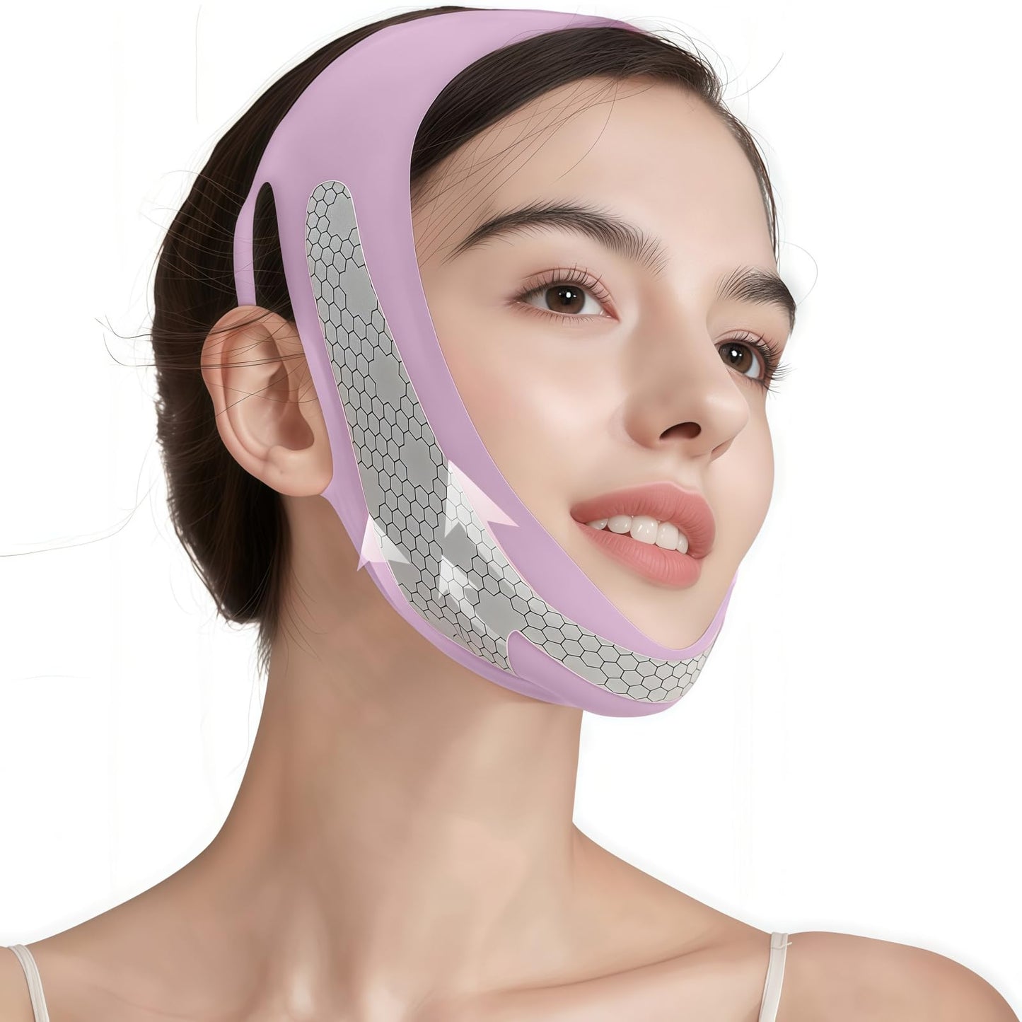 ROWMATE Graphene V-Line Mask, Chin Strap for Sleeping,Chin Strap for Women,Jaw Exerciser,lilac,M