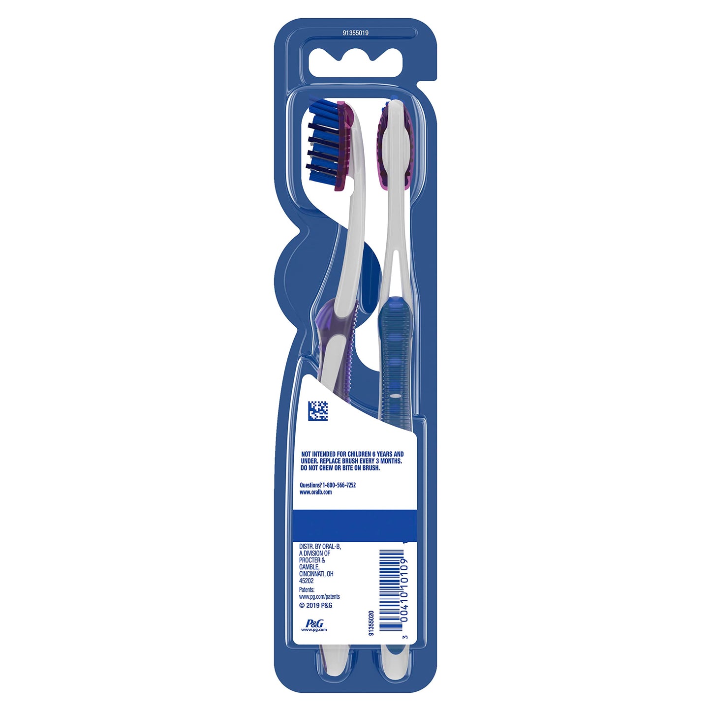 Oral-B 3D White Luxe Pro-Flex 38 Medium Manual Toothbrush Twin Pack (Packaging May Vary), 2 Count