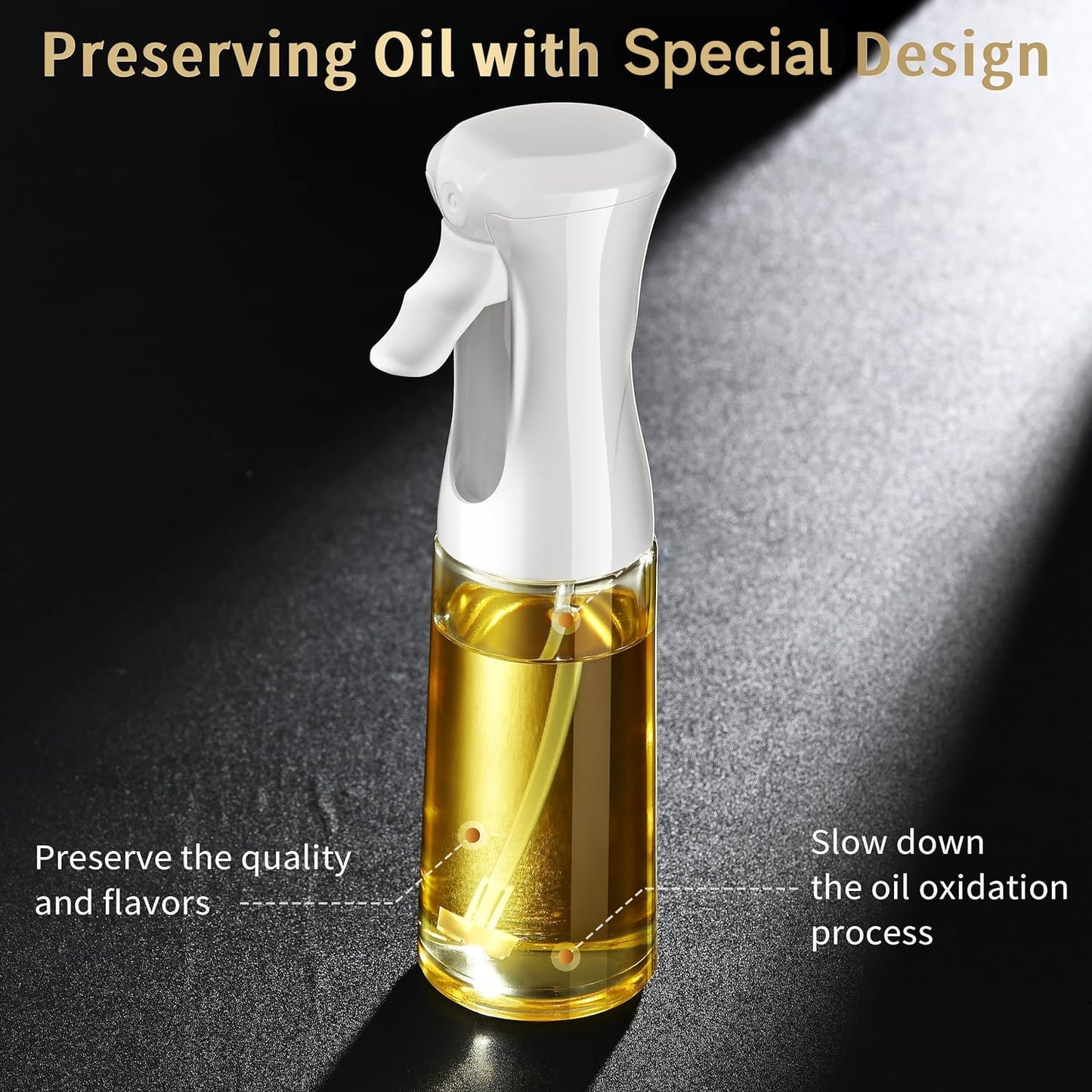 Oil Sprayer for Cooking- 200ml Glass Olive Oil Sprayer Mister, Olive Oil Spray Bottle, Kitchen Gadgets Accessories for Air Fryer, Canola Oil Spritzer, Widely Used for Salad Making, Baking, Frying,BBQ4