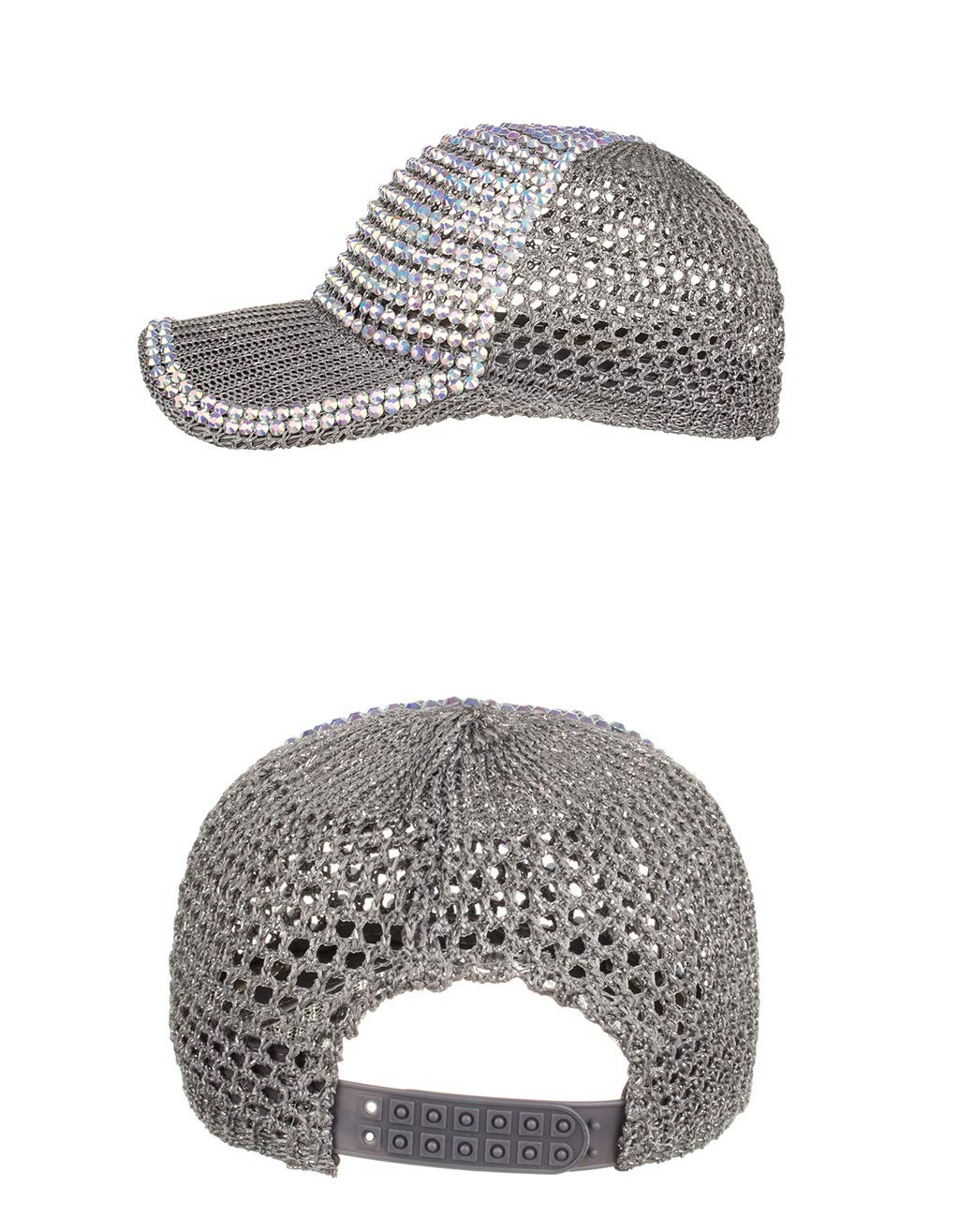 Casquette de baseball en maille pour homme et femme, avec strass et cristaux, ajustable, brillante, décontractée, sport, chapeau de soleil respirant