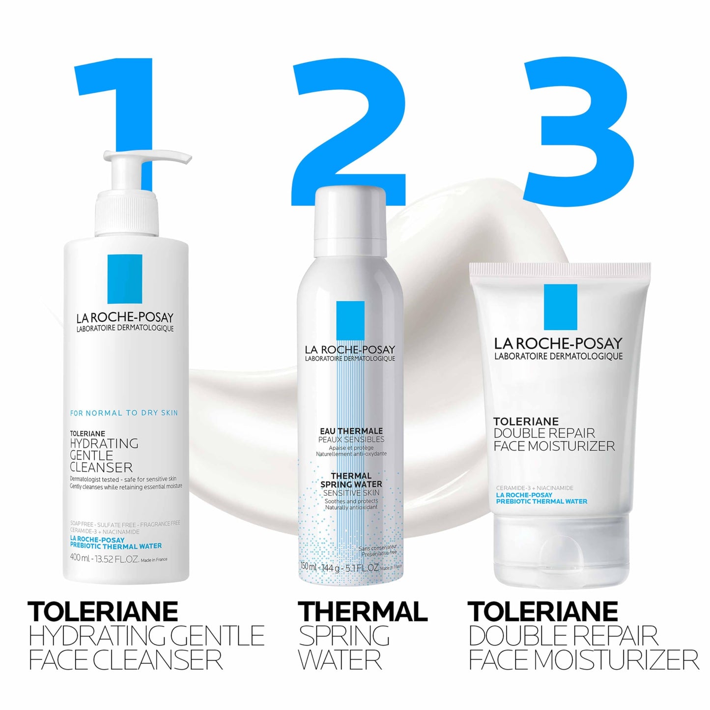 La Roche-Posay Toleriane Double Repair Crème Hydratante Visage, Crème Hydratante Quotidienne Visage avec Céramide et Niacinamide pour Tous Types de Peau, Sans Huile, Sans Parfum