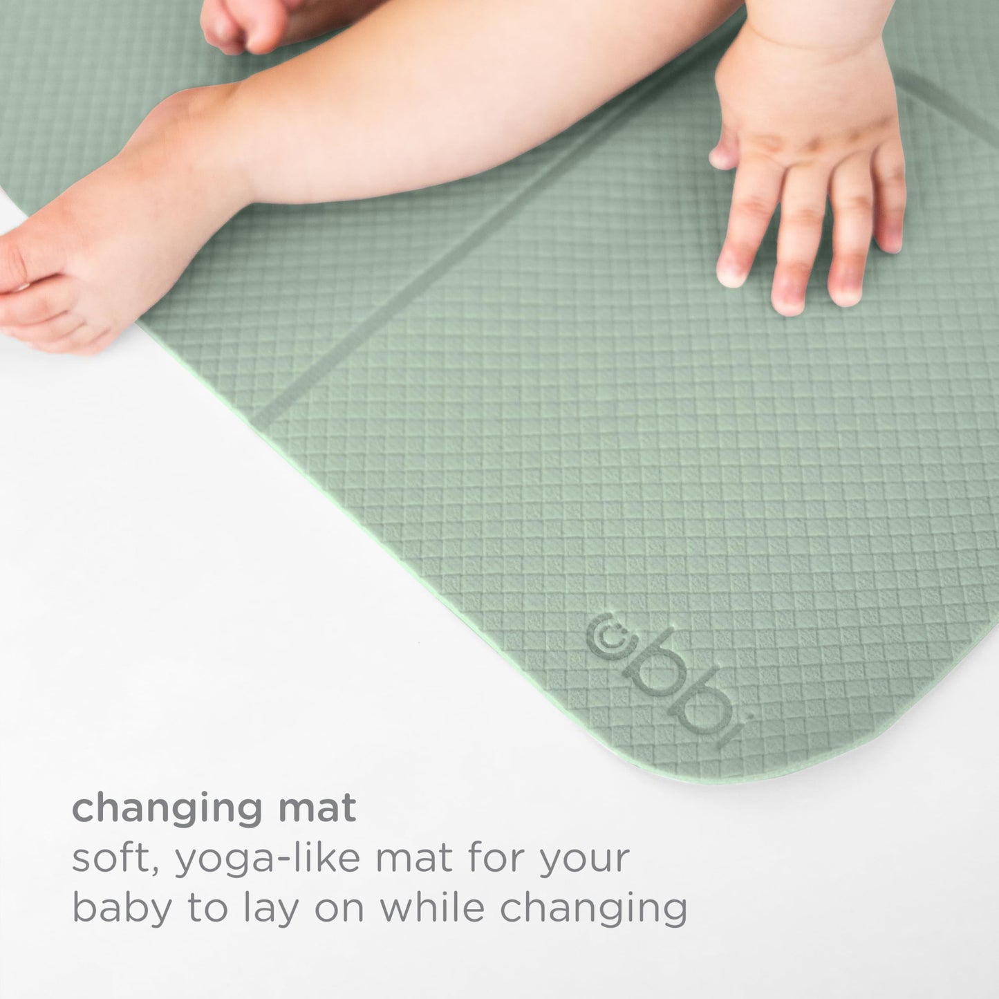 Ubbi On-The-Go Diaper Changing Mat, Baby Portable Changing Mat, Baby Traveling Accessories, Sage