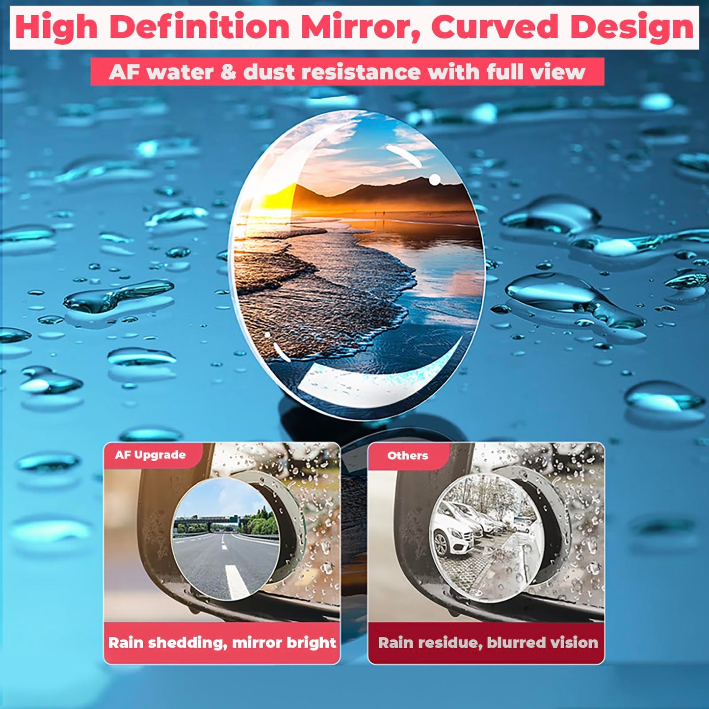 2pcs Round Blind Spot Mirror for Automotive Exterior Accessories, SUV Car Truck Accessories Frameless Convex HD Glass BlindSpot Side Mirror, Rear View Mirror with Wide Angle Adjustable Stick