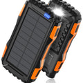 Power-Bank-Solar-Charger - 42800mAh Portable Charger,Solar Power Bank,External Battery Pack 5V3.1A Qc 3.0 Fast Charger Built-in Super Bright Flashlight (Orange)