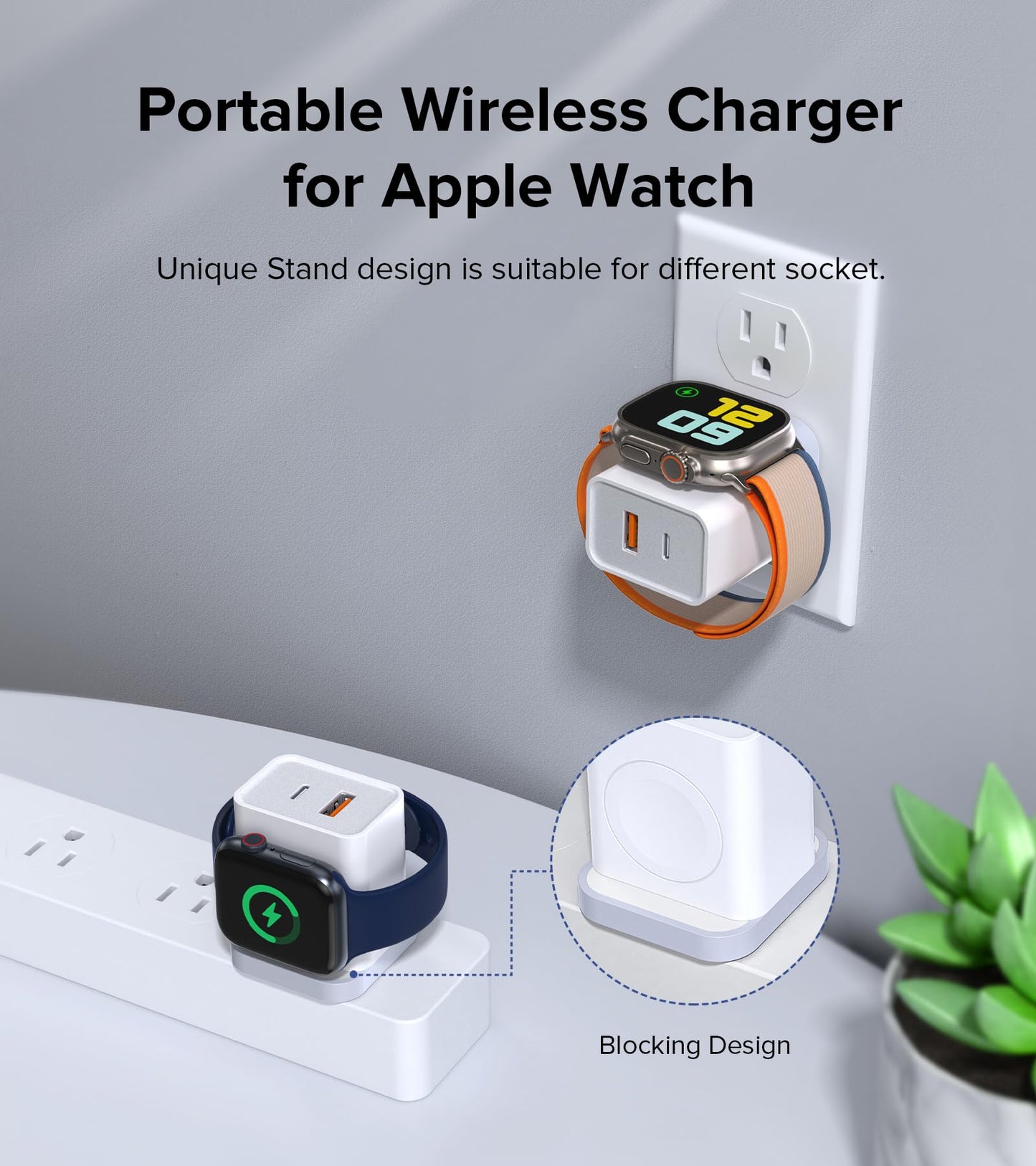 2024 Upgraded for Apple Watch Charger, 20W Dual Port USB C Wall Charger Plug Fast Charging Block for iPhone, Travel Charger Compatible with Apple Watch iPhone AirPods iPad