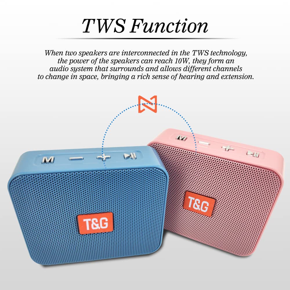 KENKUO Small Bluetooth Speaker Only 172g Light Weight, Handheld Pocket Size Mini Speaker, Built in FM Radio, Blue Tooth Speaker Wireless for iPhone, Trip, Room and More, Gift for Girls & Women, Pink