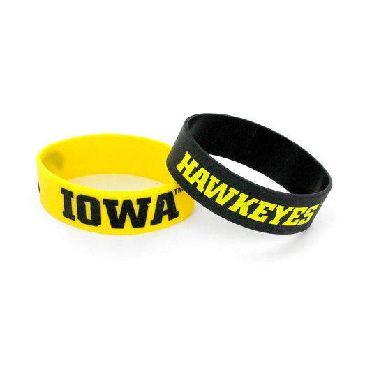 Bracelet en caoutchouc de silicone NCAA Iowa Hawkeyes, lot de 2