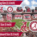 Alabama Crimson Tide Stickers and Decals (14 Pieces) Large, Medium and Small Size Sticker Bundle for Car Window Water Bottle Phone Roll Tide Gift for Men and Women Football Fans (Alabama Crimson Tide)