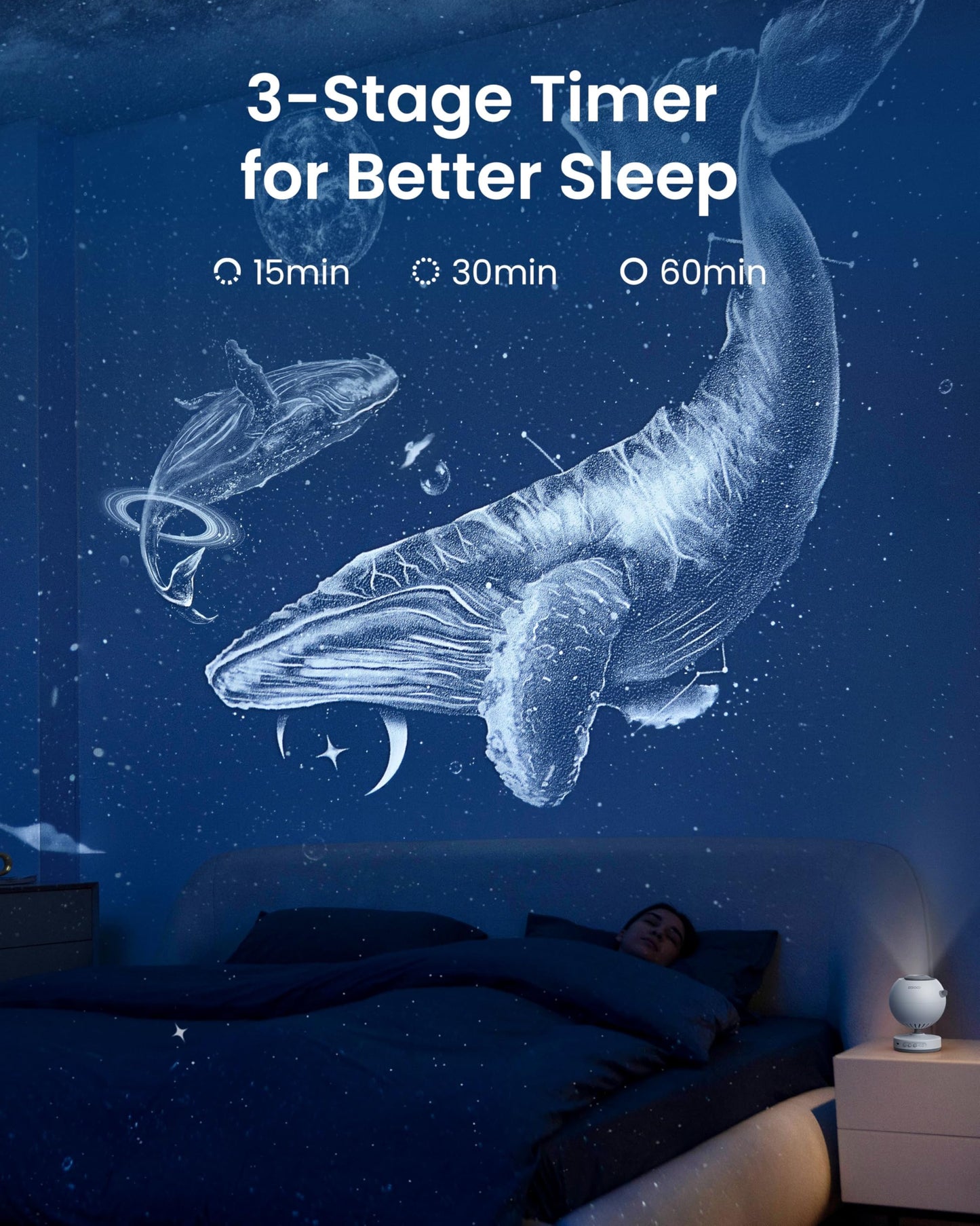 POCOCO Proyector Galaxy Star para dormitorio con discos de película óptica reemplazables, proyector de luz nocturna planetaria para el hogar con luz suave de alta definición para relajarse, estudiar y meditar, regalos para aliviar el estrés