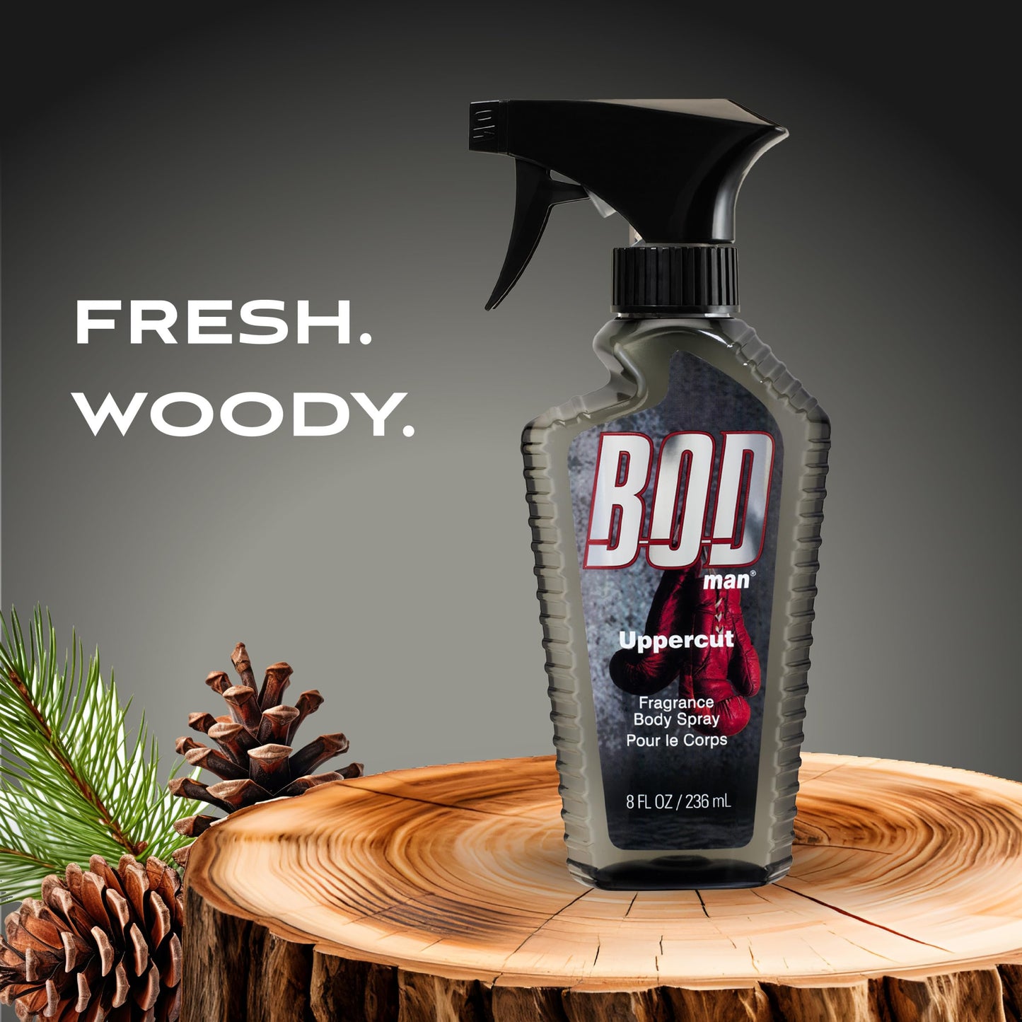 BOD Man Fragrance Body Spray, Upper Cut, 8 fl oz