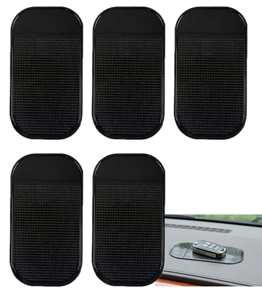 Car Dashboard Anti-Slip Mat, 5-Pack Non-Slide Pads for Car Extra Thick Sticky Dash Pad for Radar Detector, Cell Phone, and Car Dash Accessories