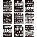 Lot de 9 autocollants muraux inspirants et motivants avec citations positives et phrases pour bibliothèque, maison, école, bureau, décoration murale, 20,3 x 25,4 cm