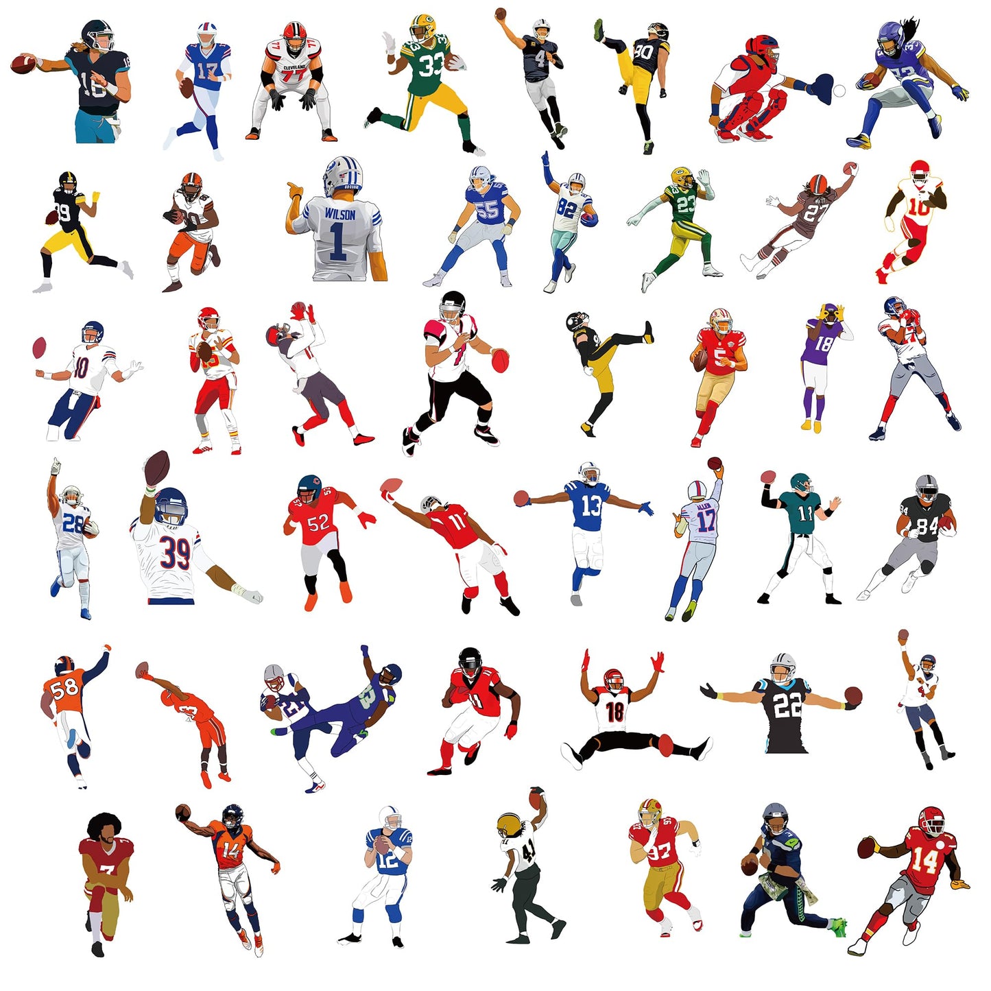 Football Stickers Water Bottle Stickers Computer Laptop Stickers Vinyl Stickers Pack Gift Stickers, Waterproof Stickers for Kids Boys Girls Teens Laptop