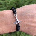 Sportybella Ice Hockey Bracelet - Adjustable Black Sports Jewelry Gift for Hockey Players, Teams, Coaches, and Birthdays