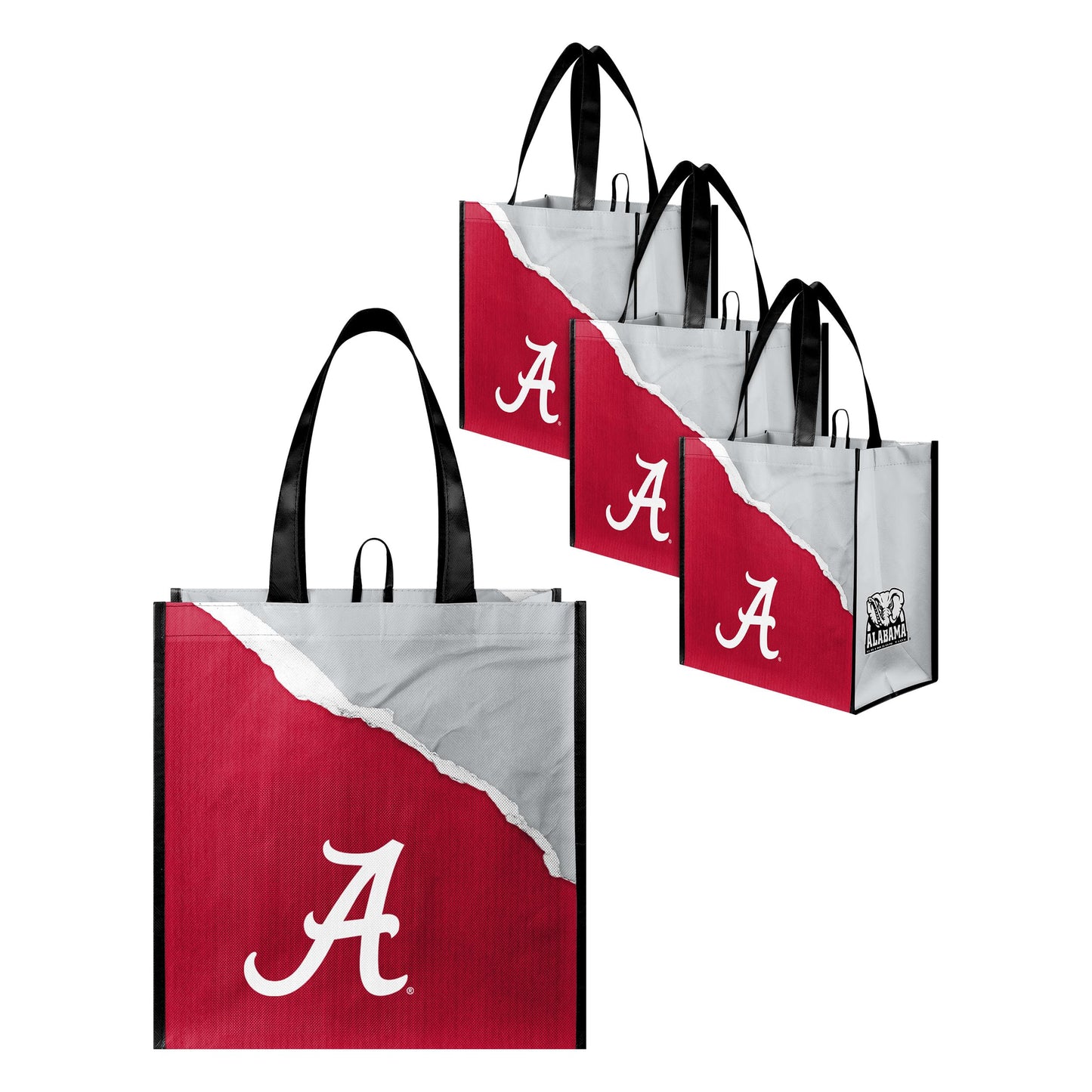 Bolsa de compras reutilizable de 4 unidades de la NCAA de FOCO Alabama Crimson Tide