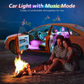 Bande lumineuse LED pour voiture, EJ's SUPER CAR 4 pièces 48 LED DC 12 V Multicolore Musique Éclairage intérieur de voiture LED sous le tableau de bord Kit d'éclairage d'ambiance au néon avec fonction sonore active et télécommande sans fil