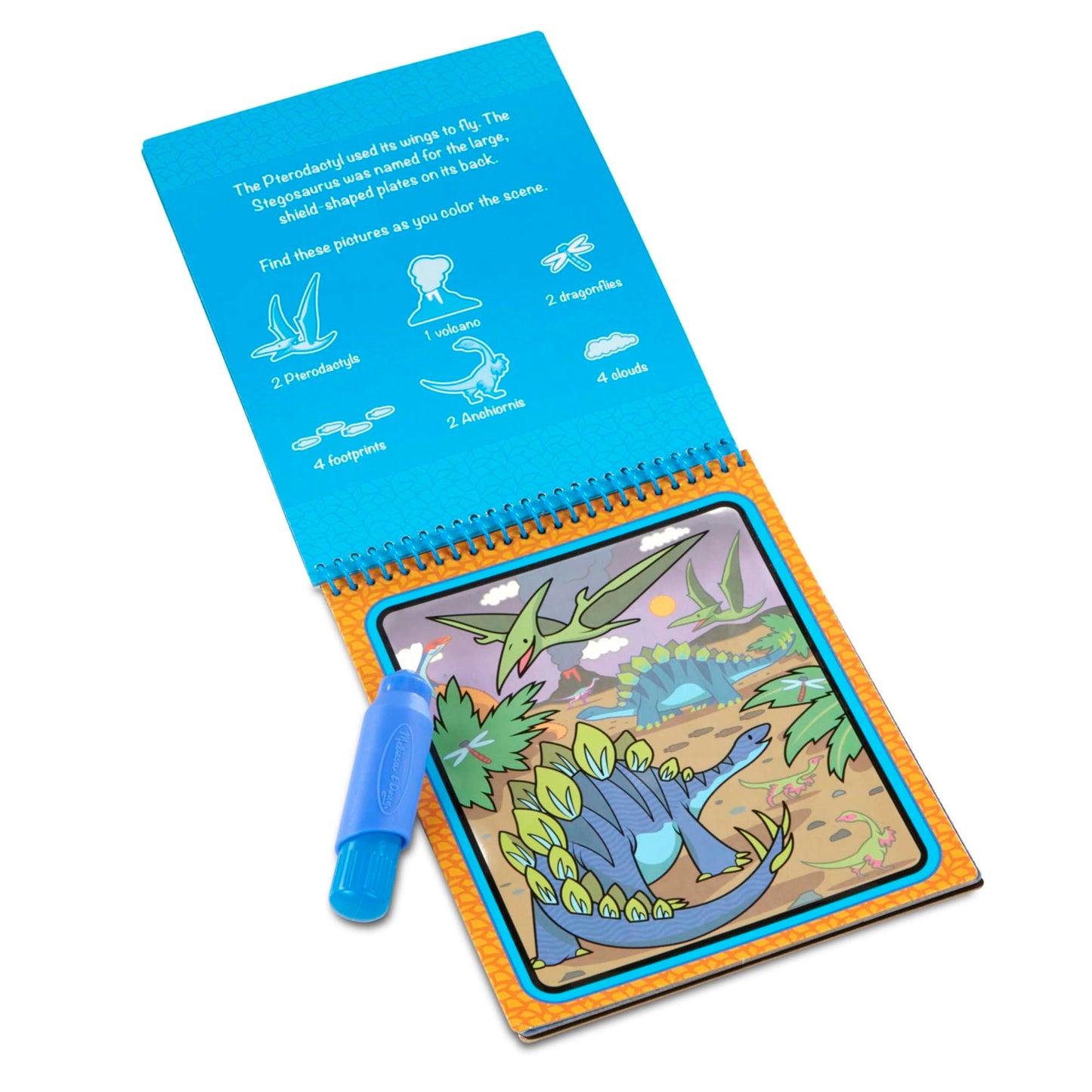 Melissa &amp; Doug On The Go Water Wow! Bloque de actividades reutilizable para revelar el agua: libros de dinosaurios, artículos para rellenar calcetines, juguetes de manualidades para niños de 3 años en adelante