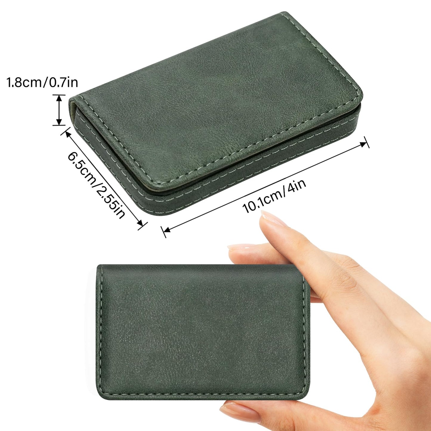 AI-DEE RFID Blocking Wallet - Minimalist Leather Business Credit Card Holder (12-Green)