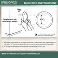 Thermomètre d'intérieur et d'extérieur Springfield à grand cadran, thermomètre sans fil avec grands chiffres faciles à lire pour terrasse, piscine et espaces intérieurs, 8 pouces, blanc
