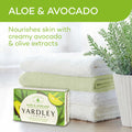 Yardley London Nourishing Bath Soap Bars with Aloe & Avocado and Shea Buttermilk for Sensitive Skin, 4.0 oz Bars