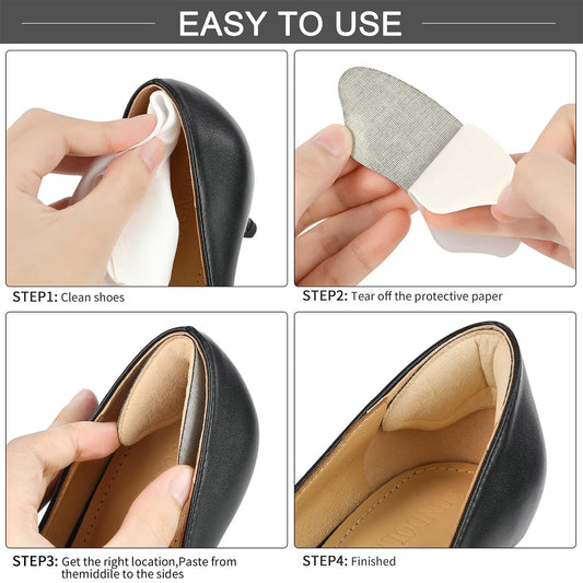 Comfowner 6 Pairs Heel Cushion Pads for Shoes Too Big, Shoe Grips Liners Heel Protectors for Loose Shoes, Heel Pain, Blisters and Rubbing, Anti Slip Shoe Filler Make Shoes Fit Tighter