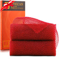 2 Pieces African Bath Sponge African Net Long Net Bath Sponge Exfoliating Shower Body Scrubber Back Scrubber Skin Smoother,Great for Daily Use (Red)