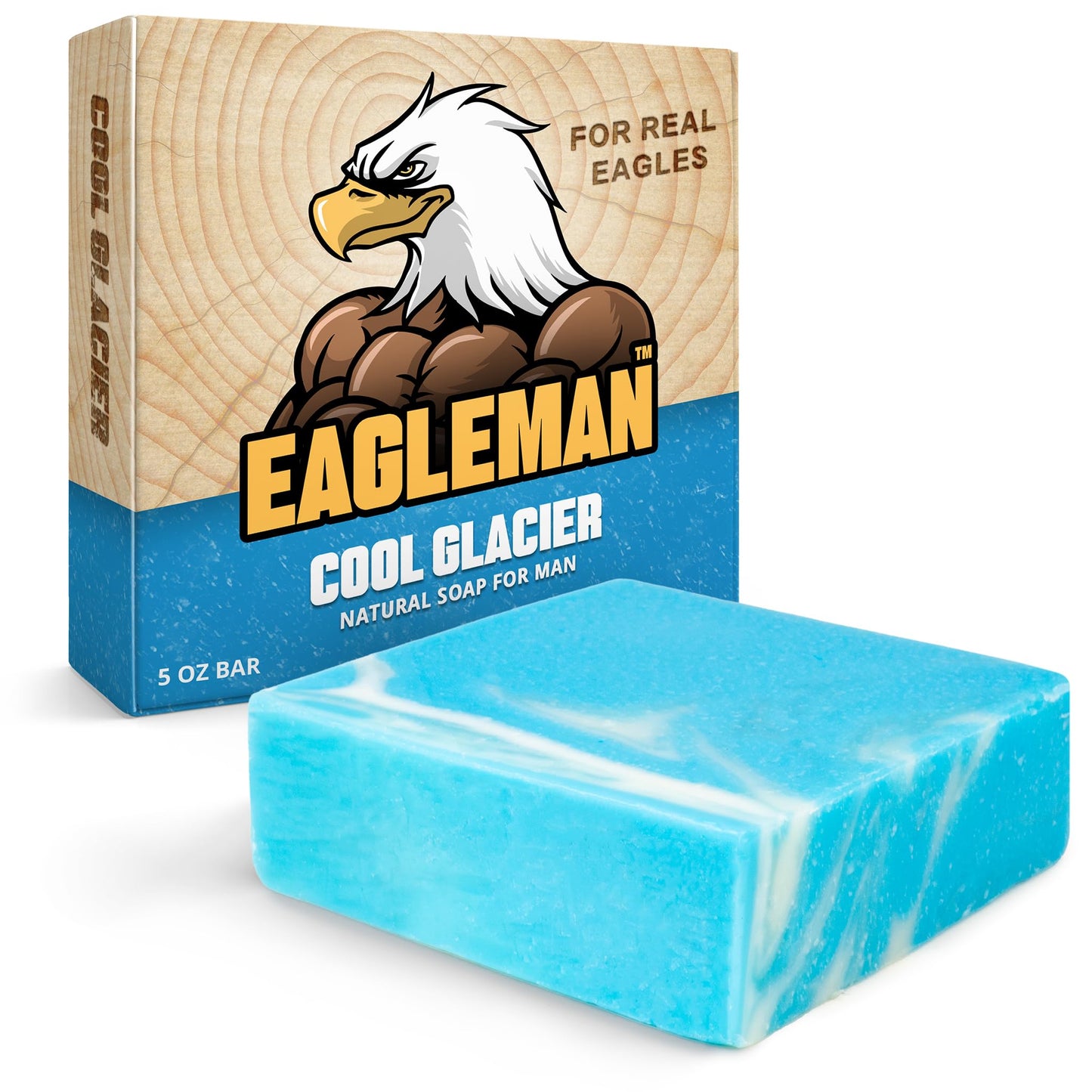 velona EAGLEMAN Natural Soap Bar for Men - 5 oz | Cold Process Soap Made from Natural Oils | No Harsh Chemicals | Moisturizing Cleanser | Cool Glacier + Juicy Lime (2 Pack)