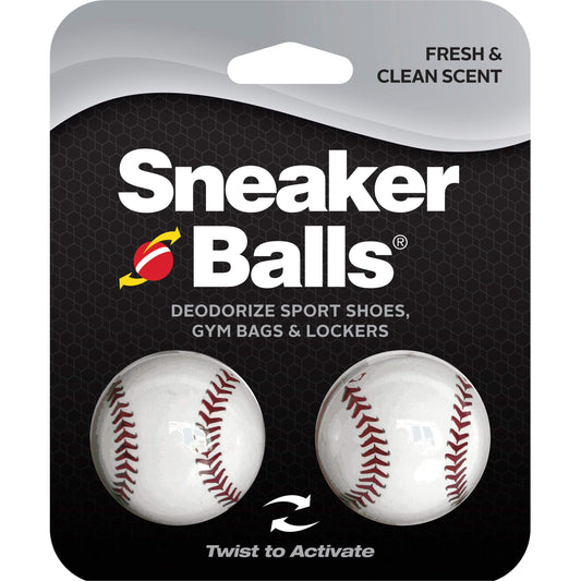 Sneaker Balls Odor-Fighting Shoe Fresheners, Eliminates Unpleasant Smells, Perfect For Sneakers, Gym Bags, Gear Bags, Drawers, Lockers, And More!, Baseball, 2 Pack