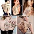 Yazhiji 49 sheets Large Sexy Flowers Collection Waterproof Temporary Tattoos Lasting Fake Tattoos for Women and Girls