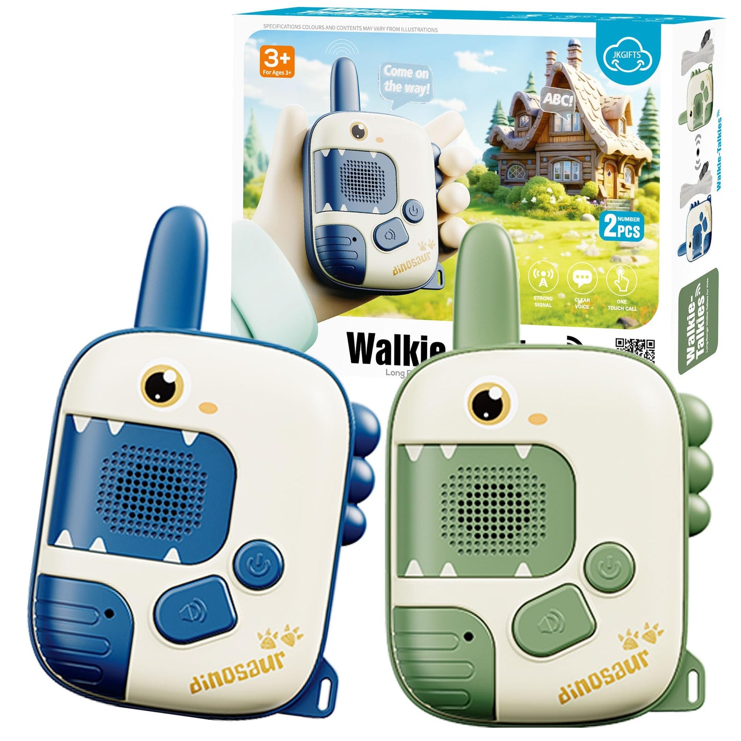 Kids Walkie Talkies Toys for Boys:Dinosaur Toys for 3 4 5 6 7 8 9 Year Old Boys Girls, 2 Pack Walkie Talkies 2 Way Radio Toy for 3-12 Year Old Boy Girl Age 3-6, Christmas Birthday Gifts Outdoor Game