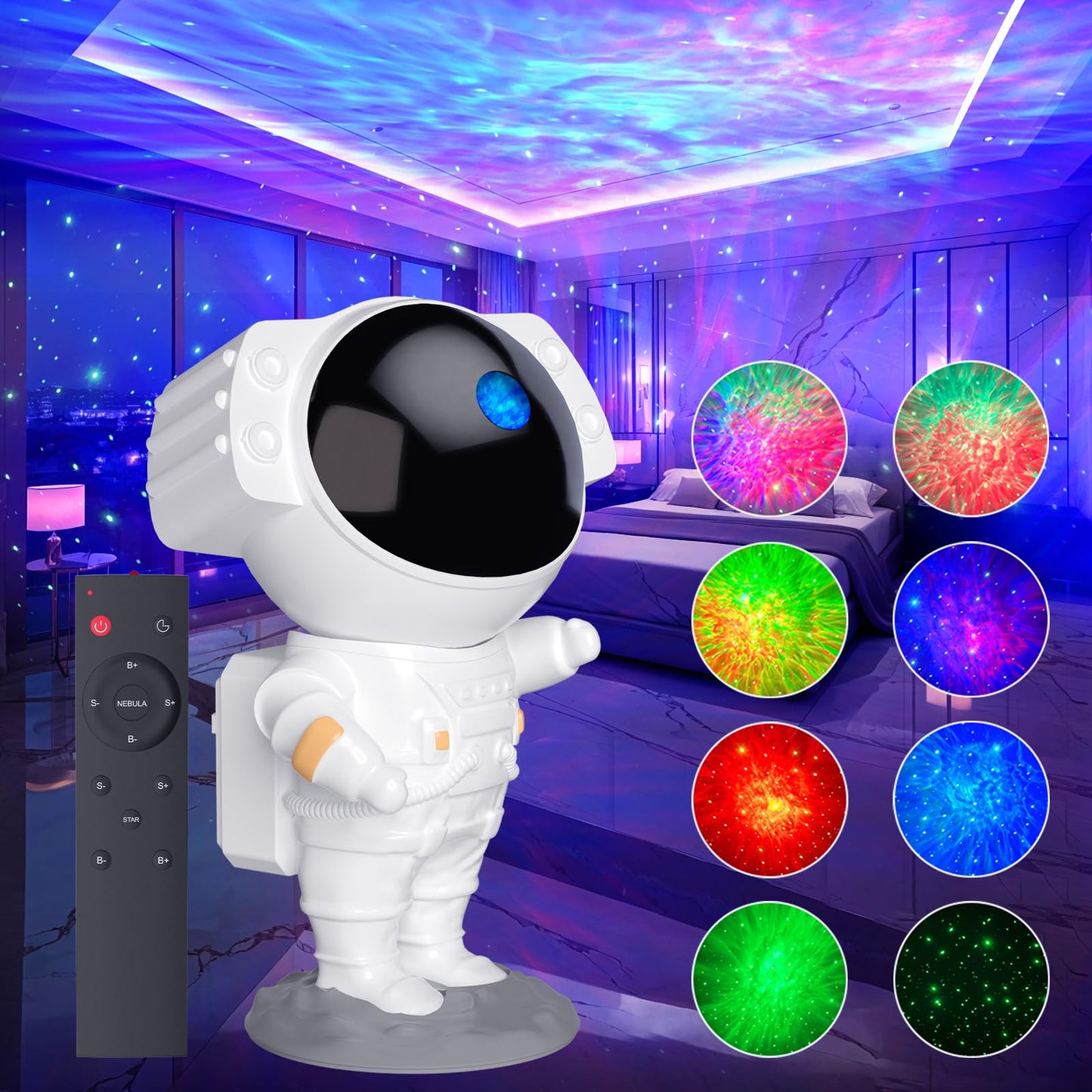 Proyector de estrellas HIJOPIB, proyector de galaxia nebulosa para dormitorio, lámpara LED de techo estrellada con control remoto y temporizador, luz de noche de regalo para niños, decoración de habitación/cumpleaños/Navidad/fiesta/Tiktok Live