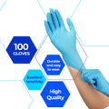 Atlas Medical Supply LLC Nitrile Gloves, Pack of 100 - Latex-Free, Powder-Free Gloves for Hygienic Protection, Home, and Office Use (Small)