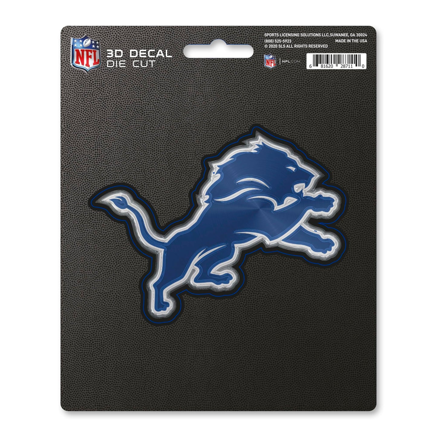 Calcomanía 3D FANMATS 62774 de los Detroit Lions, 5” x 6,25”