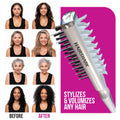 HAIRSHARK 3-in-1 Volume Hair Brush, Two-Sided Backcombing/Scalp Brush w/Boar and Polymer Bristles, Easy To Use Styling Comb for All Hair Types, Volume, Blow Dry Look, & Wave Brush