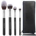 ENERGY Makeup Brush Set Premium Foundation,Bronzer,Blush,Concealer,Eyeshadow Contour with Liquid Cream Powders Blending Highlighting Buffing Professional Essential Face Brushes with Travel Case 4PCS